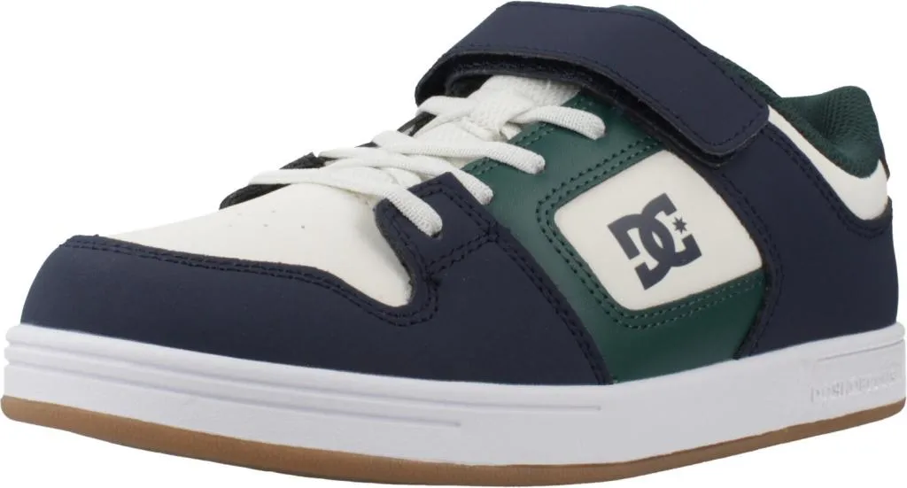 Baskets Basses Enfant DC Manteca 4 V Bleues - Chaussures de Sport à Velcro