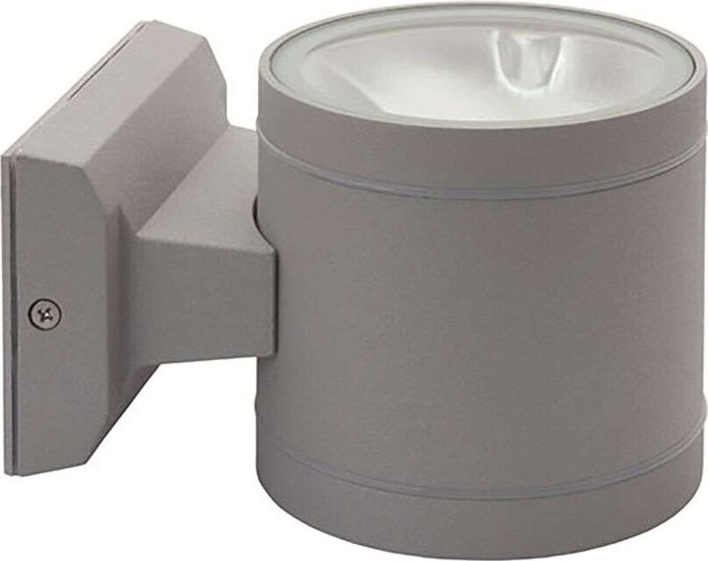 Wandleuchte, Aluminium grau, Glas, H 9,5 cm