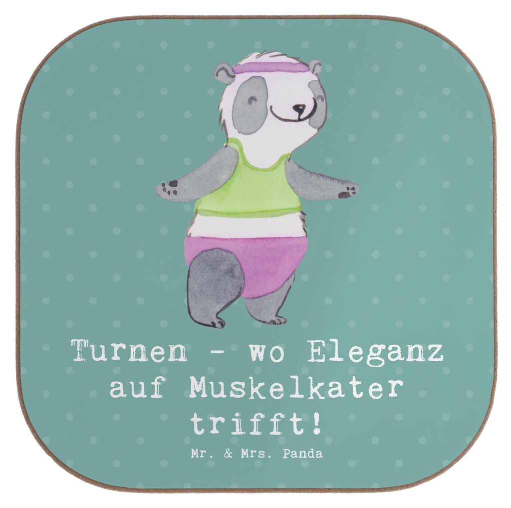 Mr. & Mrs. Panda Untersetzer für Gläser Turnen Eleganz - Meeresbrise - Geschenk, Athleten, Geräteturnen, Holzuntersetzer, gläseruntersetzer, Sp...