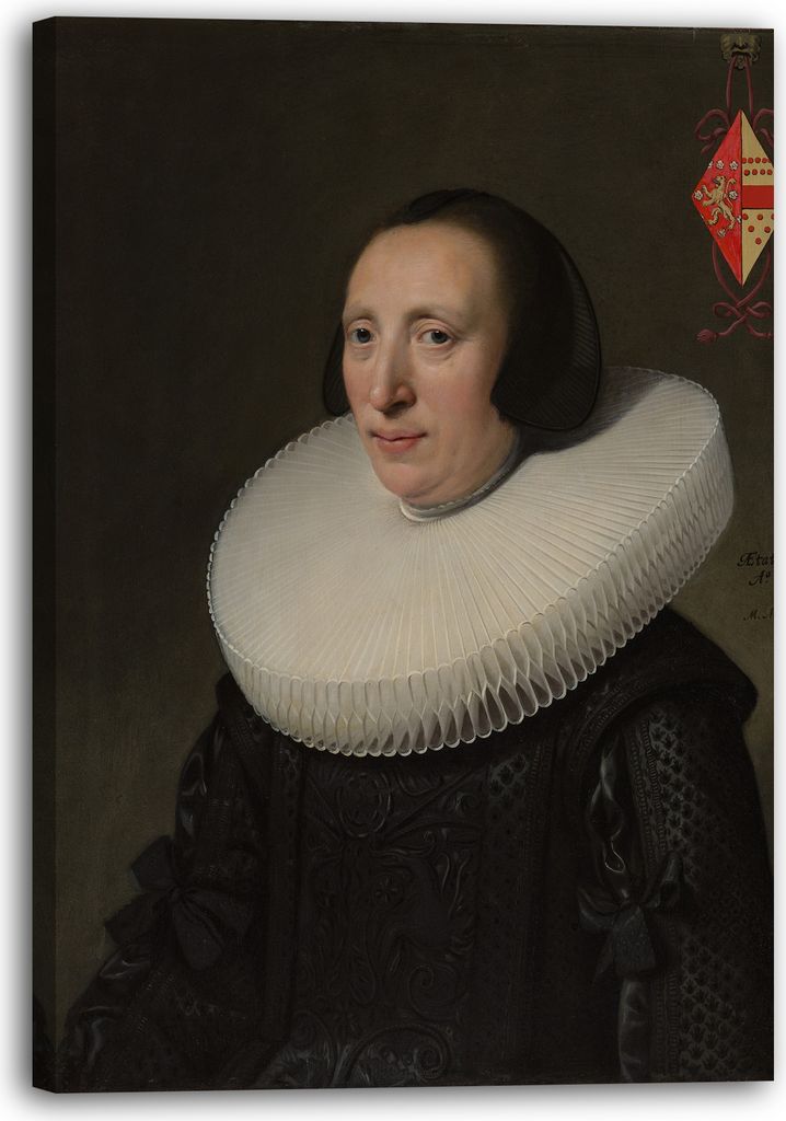 Leinwandbild (40x60cm): Michiel Jansz van Mierevelt - Margaretha van Clootwijk (geboren um 1580/81, gestorben 1662), Ehefrau von Jacob van Dalen, e...