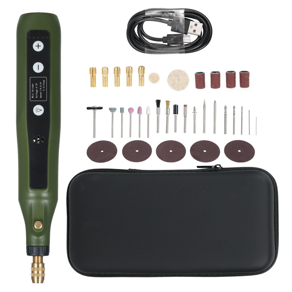 Mini-Rotationswerkzeug-Kit 5-Gang-Multi-Purpose 4.2V Power Rotary Tools Kit mit 34 Zubehör zum Gravieren Schleifen Schleifen Polieren Schnitzen DI...