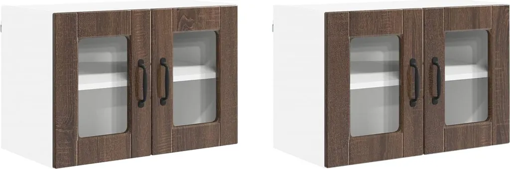 SYFAX™ Mobile da cucina con porta 2 pcs Rovere Marrone 60 x 31 x 40 cm