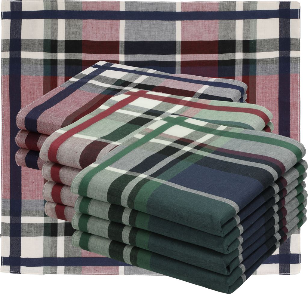 Betz Herren Stoff Taschentücher Set Leo 1 Dessin 02 100%Baumwolle Größe 40x40 cm Menge - 12 Stück