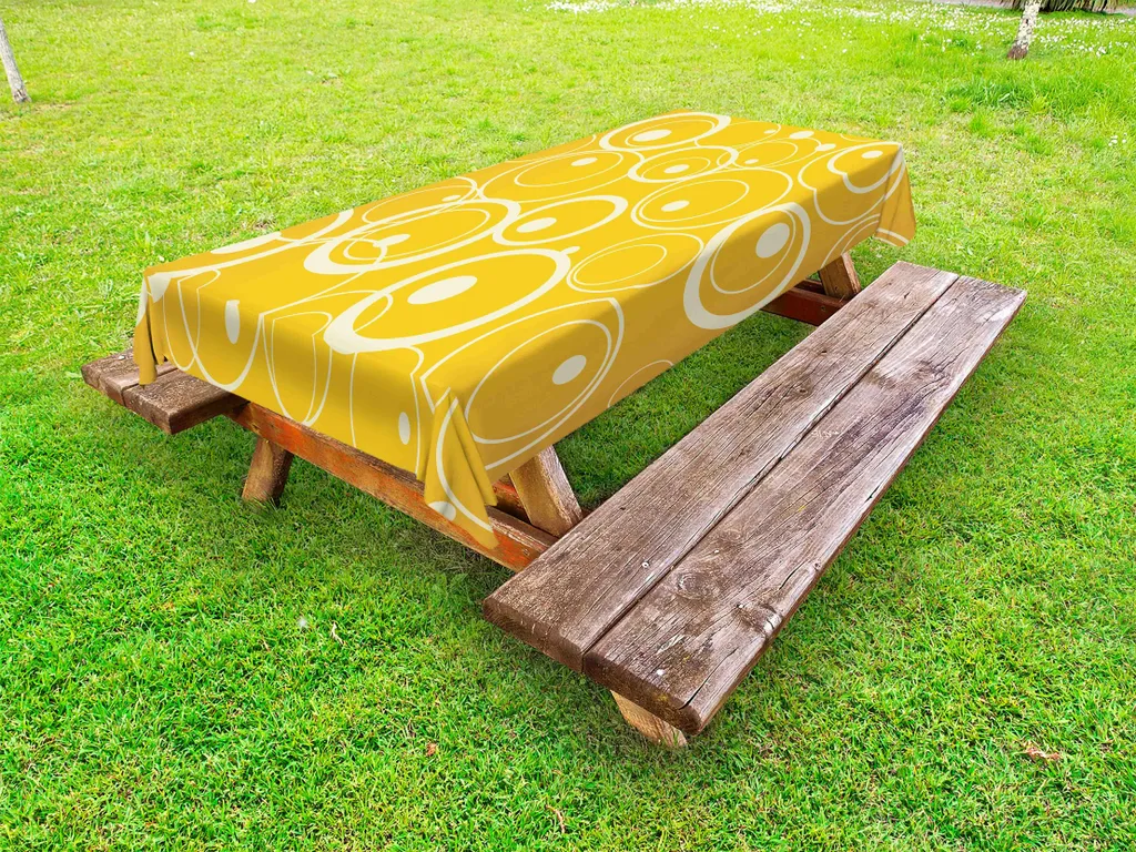 Tovaglia Esterno Giallo Vintage ABAKUHAUS 305cm | Alta Qualità