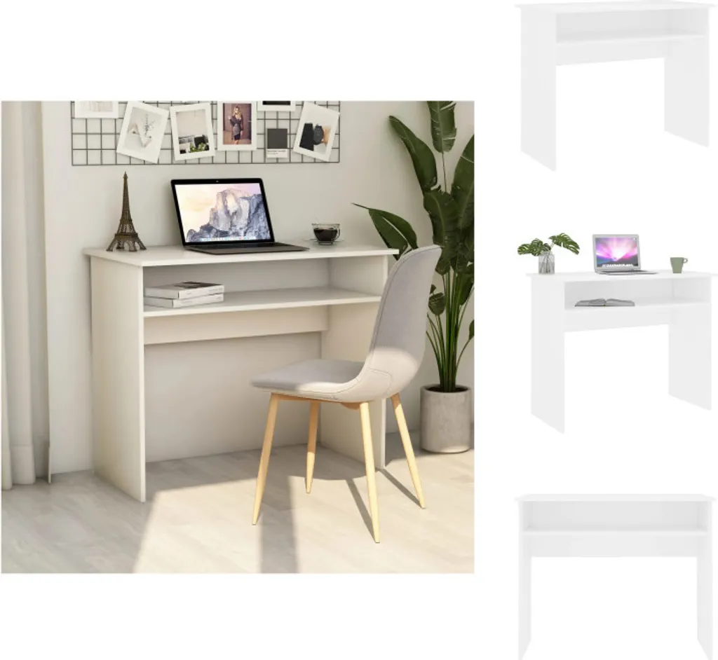vidaXL Scrivania bianca 90x50x74 cm in legno - Scrivanie