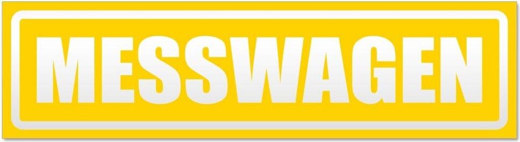 Kiwistar Messwagen invertiert Magnetschild Schild magnetisch - 45cm Gelb - Magnetfolie für Auto PKW Kfz