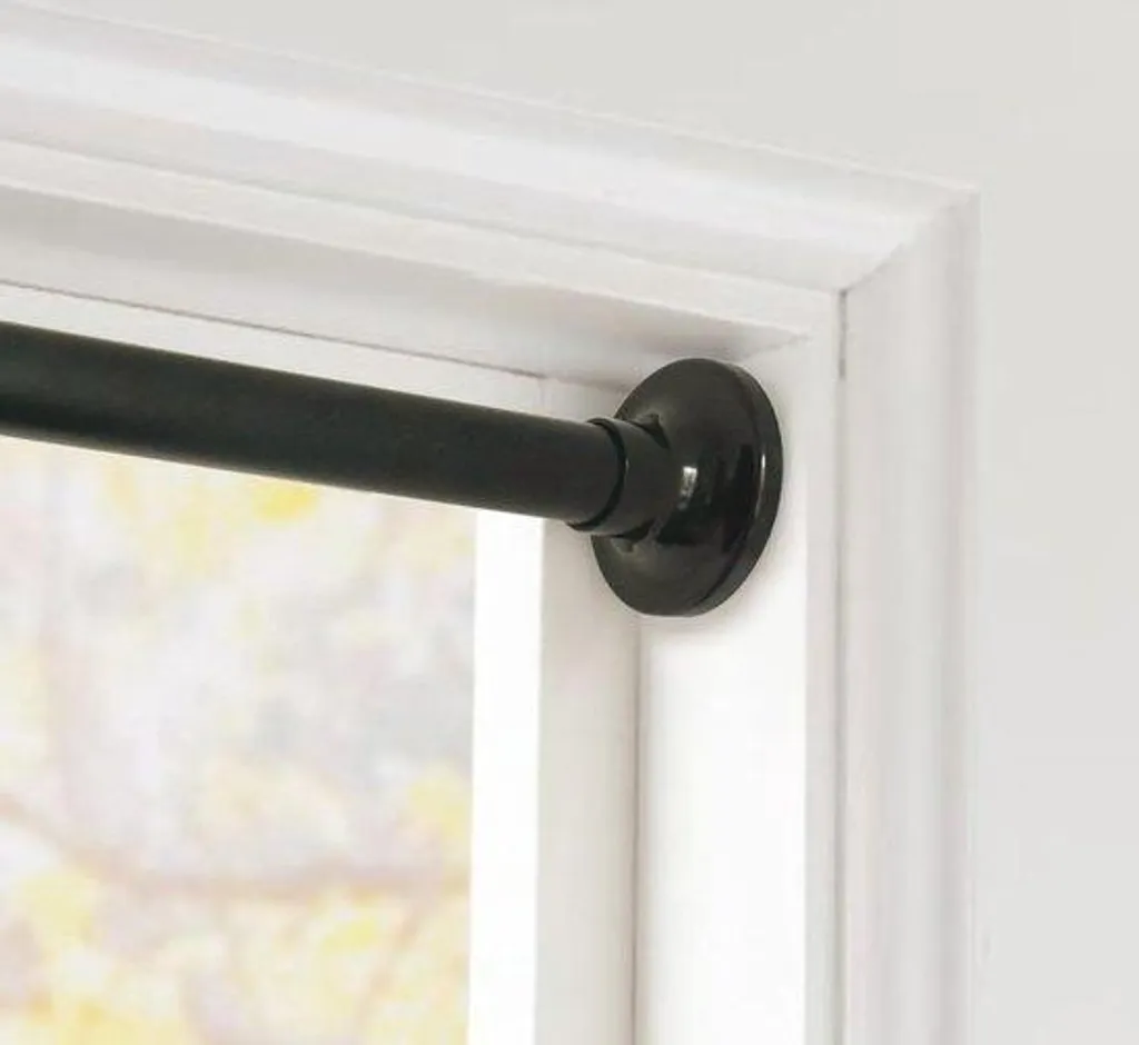 Barre télescopique pour douche noire 205-260 cm en acier inoxydable