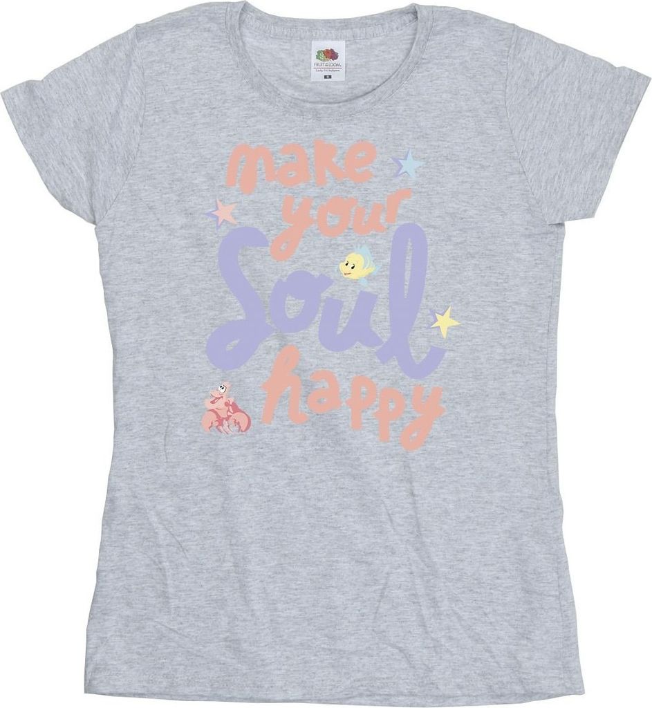 Disney - "The Little Mermaid Happy" T-Shirt für Damen BI26427 (M) (Grau)