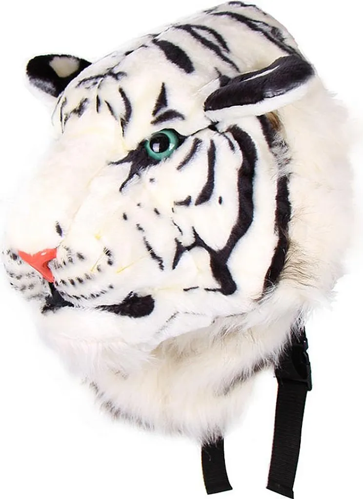 Sac à dos rigide blanc 20L tête de tigre et poche carte d'identité