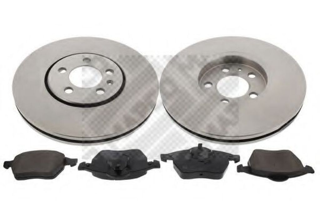 Mapco Bremsscheiben+Bremsbelaege (Bremsensatz) Vorderachse VW GOLF III Variant (1H5),GOLF III (1H1),PASSAT Variant (3A5,35I),PASSAT (3A2,35I),VENTO...