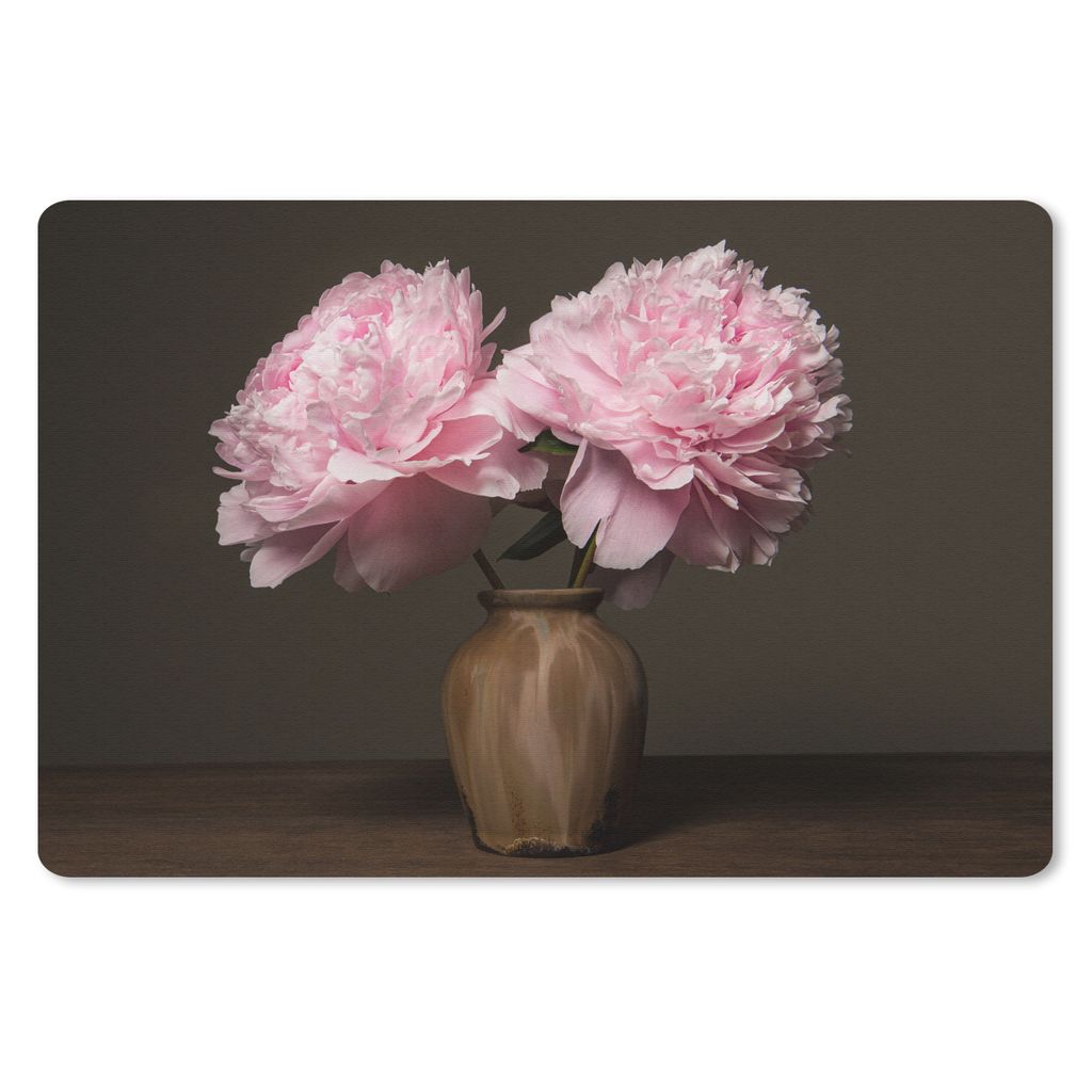 MuchoWow Mauspad Mousepad Vase - Blumen - Rosa 27x18 cm - Mousepads - Maus Mat - Pad - Mausunterlage - Büroartikel - Desk Matten