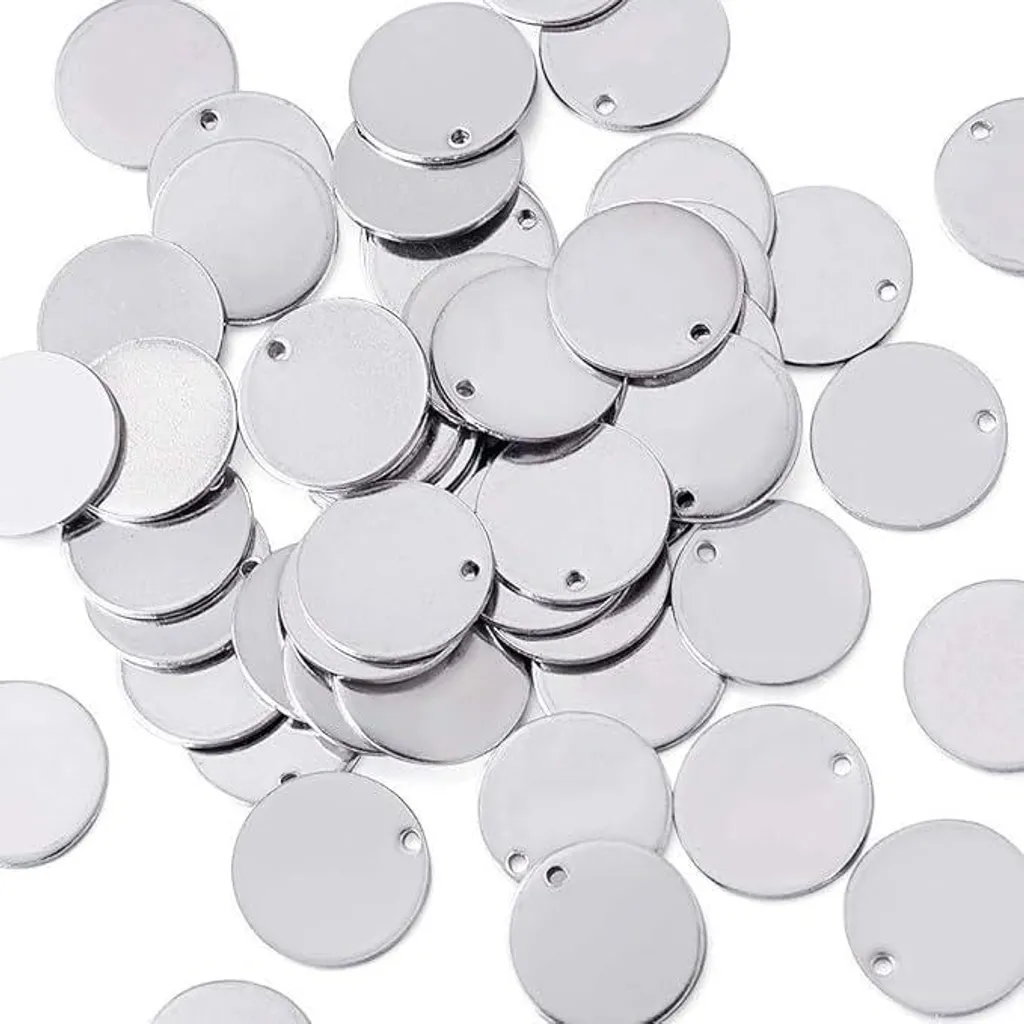Plat Rond pour Gravure Bijoux Personnalisés DIY en Acier 23x1mm