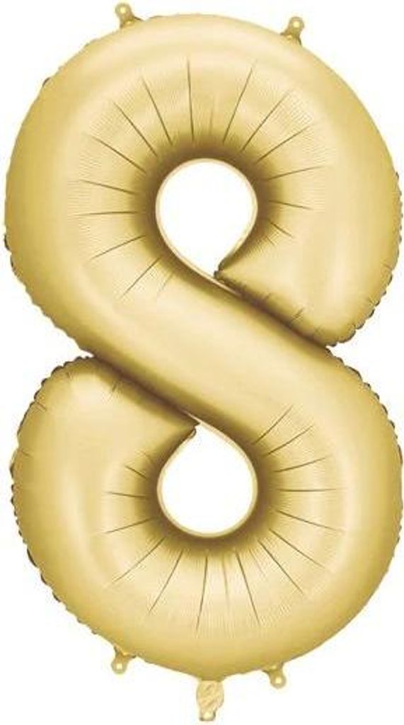Folienballon Zahl „8“, 86cm, gold