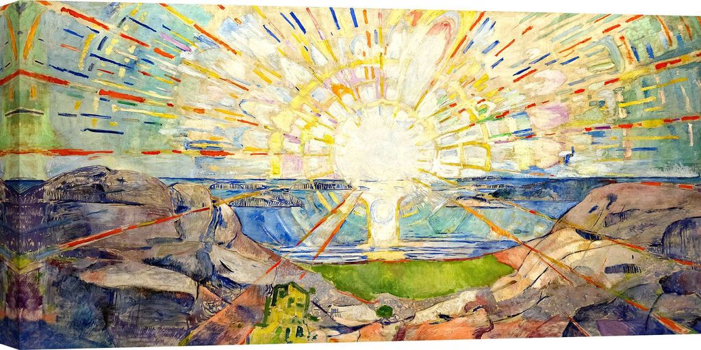 Gemälde auf Leinwand Edvard Munch, The Sun (Die Sonne) - 140x70 cm