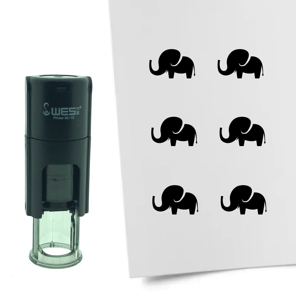 Timbro CombiCraft Elefante rotondo da 10 mm - inchiostro Immagine del prodotto 