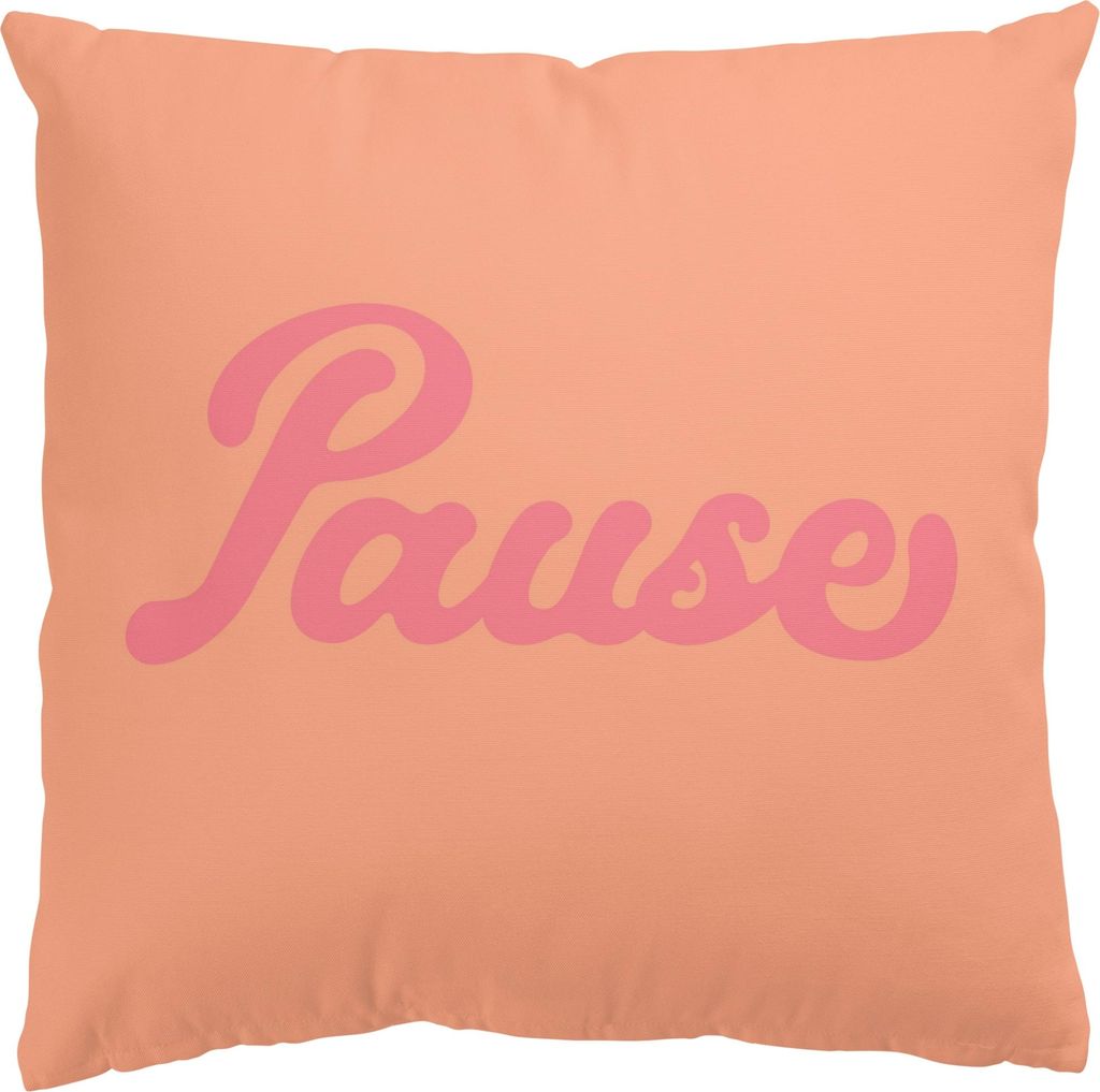 Dekokissen Sprüche draußen / Outdoor Zierkissen waschbar Design rosa Pop Art Sofakissen ohne Füllung
