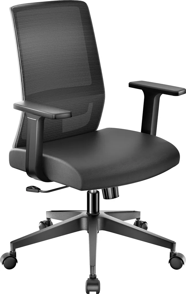 Sedia da ufficio ergonomica Wiltec con supporto lombare - sedia da scrivania regolabile in altezza - schienale traspirante - capacità di carico fino a 120 kg