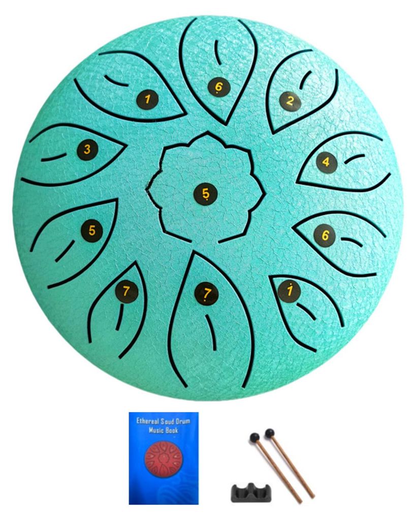 6-Zoll-Stahltrommel mit Schlägeln, Notenaufklebern, 11 Töne, C-Dur, Meditation, Yoga, Klangtherapie, Handpan-Trommel, musikalisches Perkussionsin...