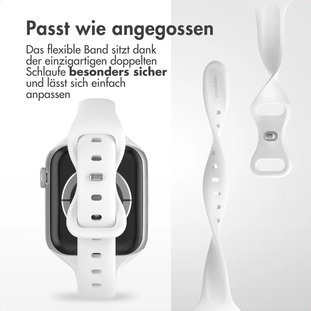 Watch SE - 40 mm, Watch SE 2023 - 40 mm, Watch SE 2022 - 40 mm, Watch 9 - 41 mm, Watch 8 - 41 mm, Watch 7 - 41 mm, Watch 6 - 40 mm, Watch 5 - 40 mm, Watch 4 - 40 mm, Watch 4 - 40 mm, Watch 41 mm, Watch 40 mm, Watch 3 - 38 mm, Watch 38 mm, Watch 2 - 38 mm, Watch 1 - 38 mm, Watch 1 - 38 mm, Watch 10 - 42 mm Cinturino: imoshion Slim siliconen bandje - 3