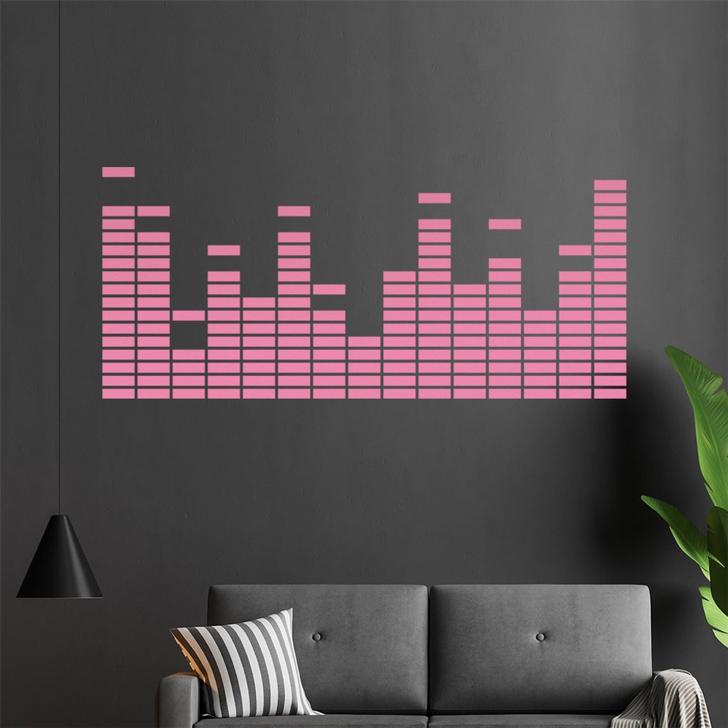 Equalizer - EQ Wandtattoo in 6 Größen - Wandaufkleber Wall Sticker - Dekoration, Küche, Wohnzimmer, Schlafzimmer, Badezimmer