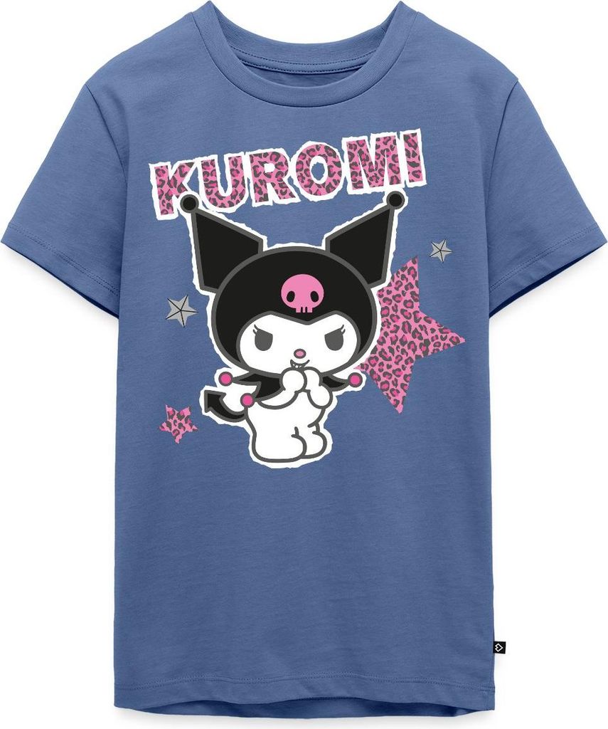 Spreadshirt Kuromi Mit Schriftzug Leo Stil Teenager Premium T-Shirt, 146/152 (10 Jahre), Taubenblau