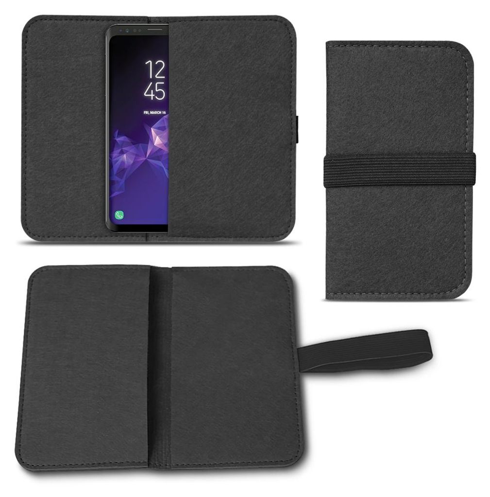 Filz Tasche für Samsung Galaxy S23 S22 S20 S10 S10e S9 A41 A21 Hülle SchutzhülleFarben:Schwarz