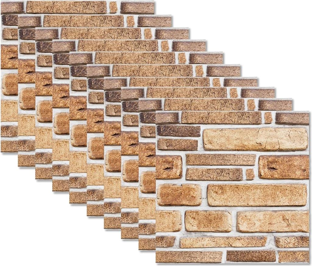 3D-Tapeten Backsteinwandpaneele - dekorative Wanddekoration - 10 Stück - wasserdicht