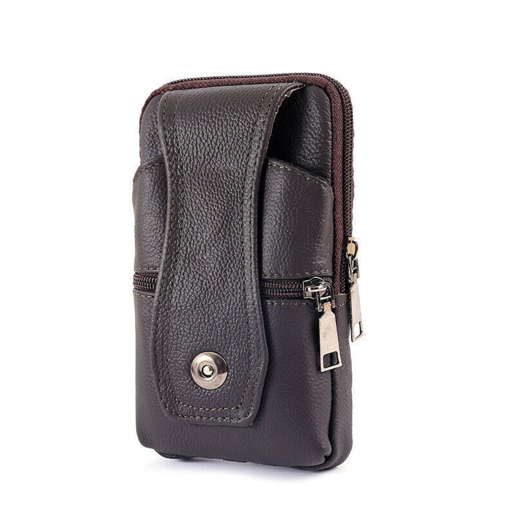 Handy Gürteltasche Herren PolyurethanSmartphone Handytasche Dunkelbraun