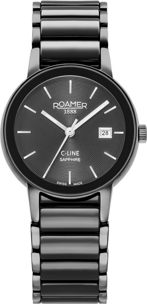 Damen Armbanduhr ROAMER 997844 44 85 20 klassisch schwarz schmuckhaft