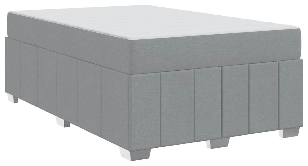 vidaXL Bettrahmen mit Matratze Hellgrau 120 x 200 cm Stoff Produktbild 