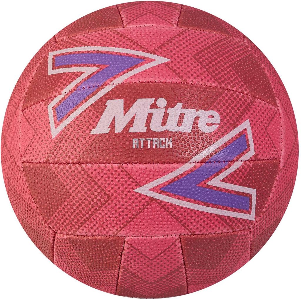 Mitre Netball Trainingsball pink-lila-weiß Größe 5 - Soft-Touch