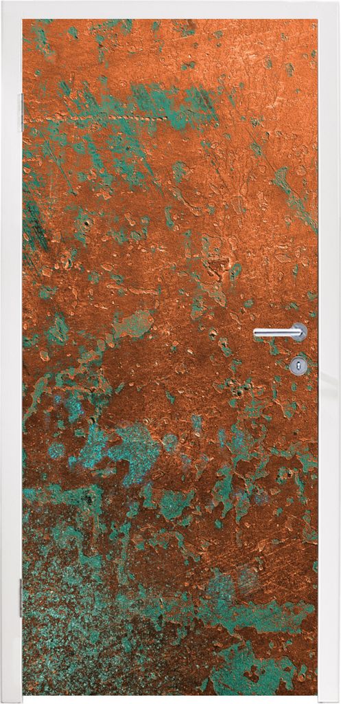 MuchoWow Türtapete Selbstklebende Türfolie Grün - Bronze - Rost 80x205 cm Türposter Türaufkleber Klebefolie Türklebefolie - Fototapete - XX...