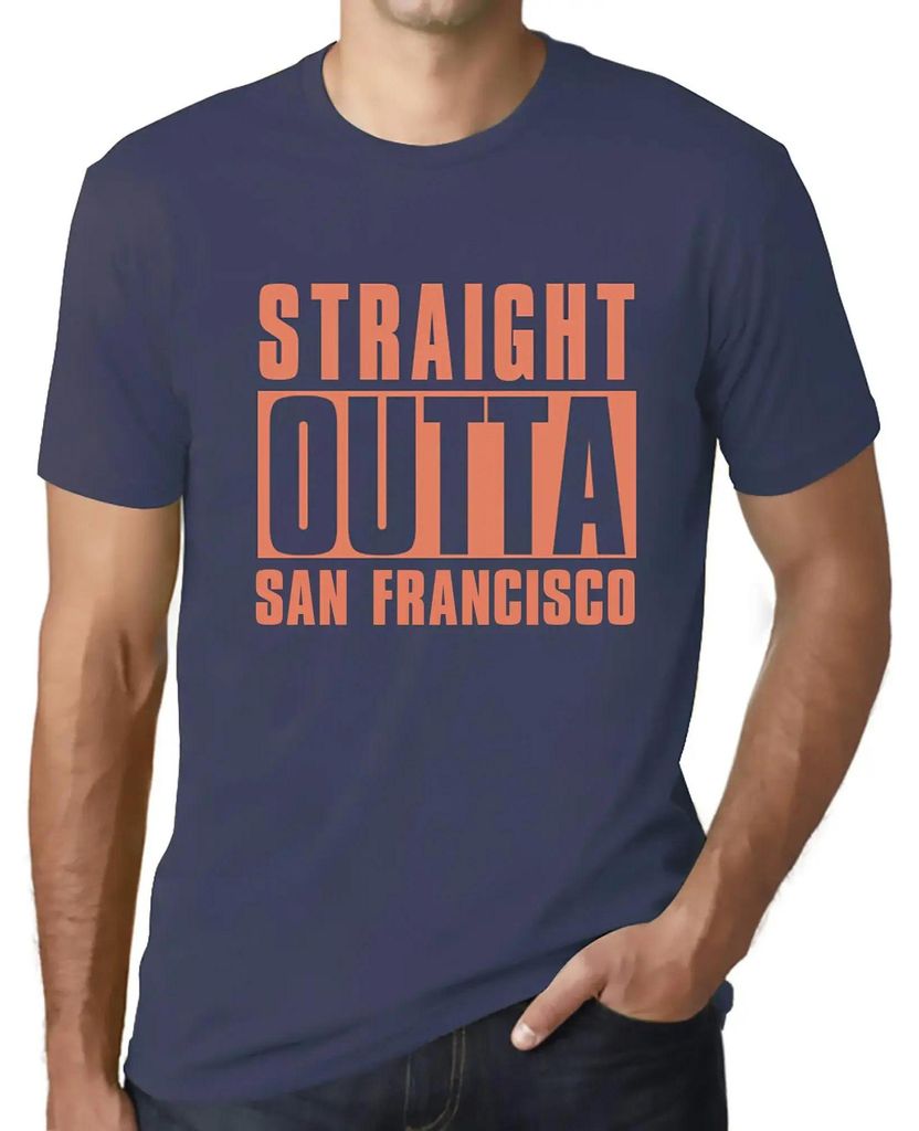 Herren Grafik T-Shirt Straight Outta San Francisco Öko-Verantwortlich Vintage Jahrgang Kurzarm Lustige Druck Geburtstag Geschenk Mann