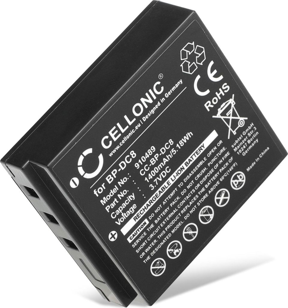 CELLONIC 1x Akku für Kamera Kompatibel mit Leica X1, X2, X (Typ 113), BP-DC8 - (1400mAh, 3.7V)
