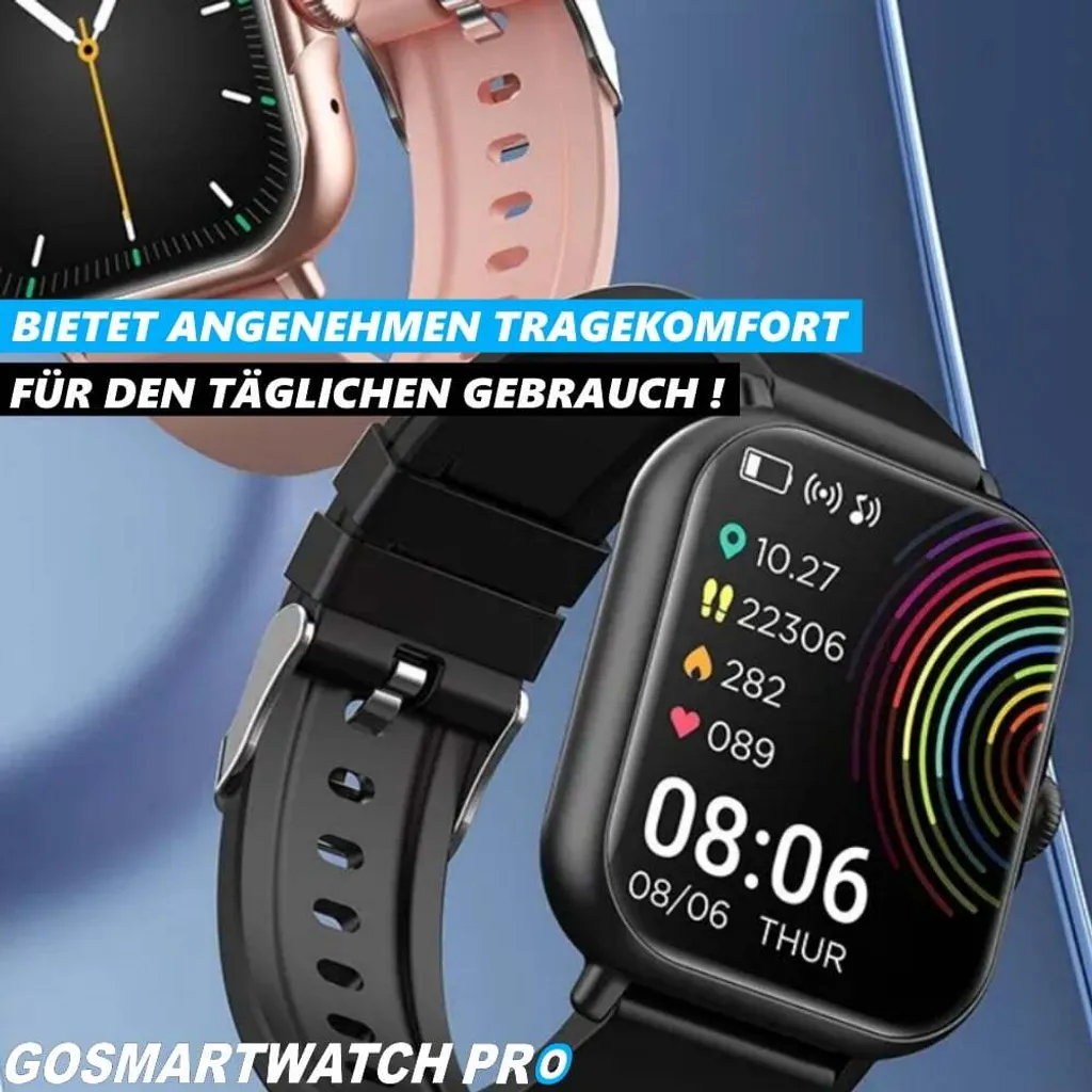 Montre connectée GOSMARTWATCH PRO compatible Android et iPhone bleue - 6