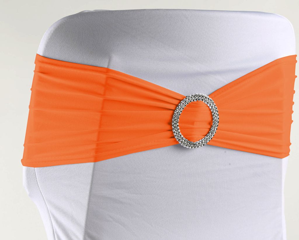 Stuhlschleifen Stretch, Orange - elastische Schleifenbänder Produktbild 