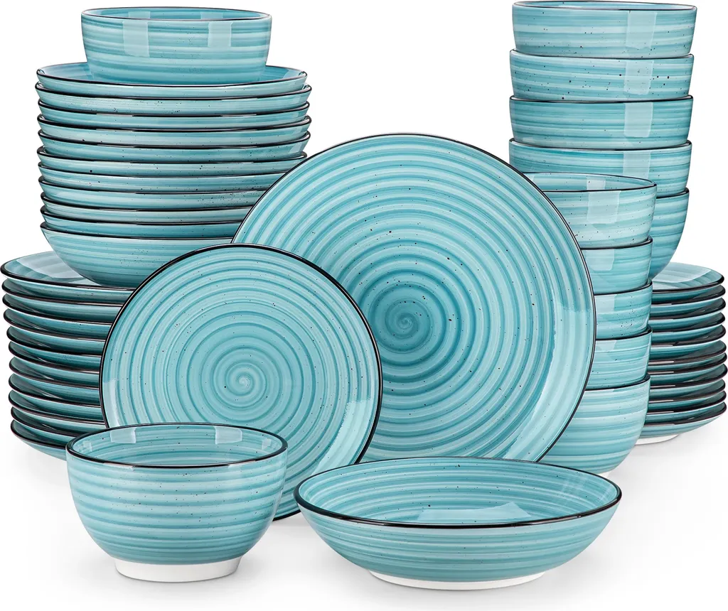 Set de vaisselle en céramique écologique 48 pièces pour 6 personnes