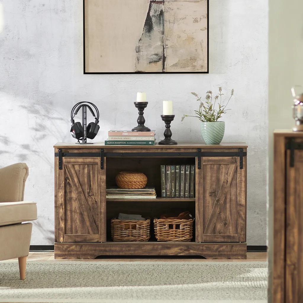 yacchi home Armadietto da buffet con contenitore, grande credenza a doppio strato da 119,4 cm, mobile da cucina con 3 cassetti e laminato mobile, armadietto da bar in legno resistente (bianco