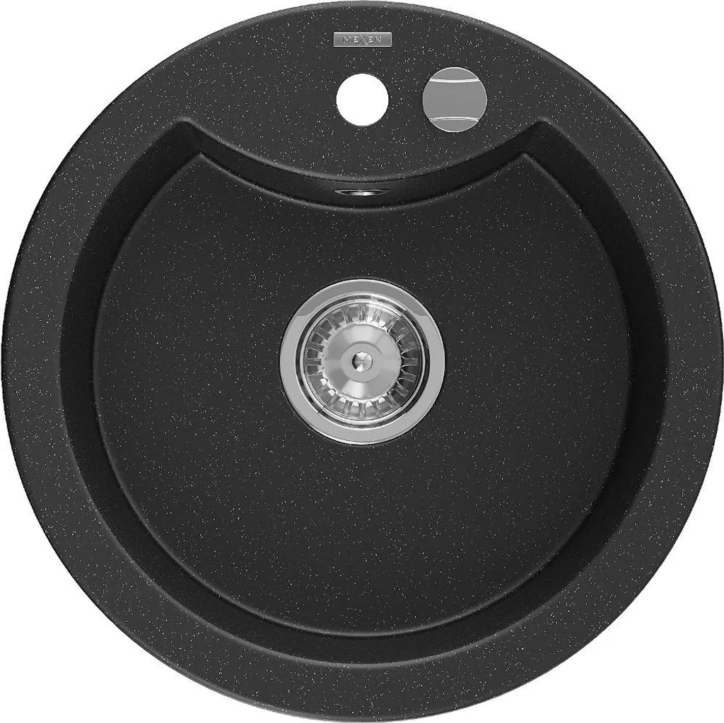 Lavello Cucina Mexen Diego Nero Argento Metallo Granito 48cm