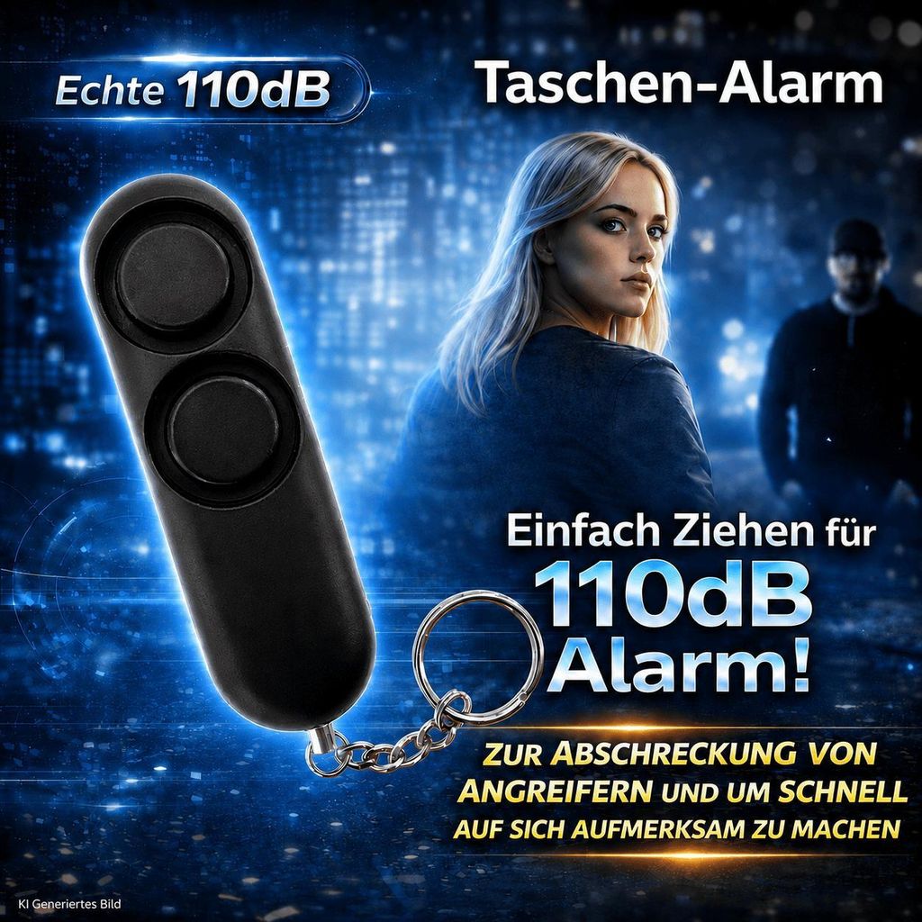 Panikalarm für Handtasche Personenalarm Taschenalarm 110db Produktbild 