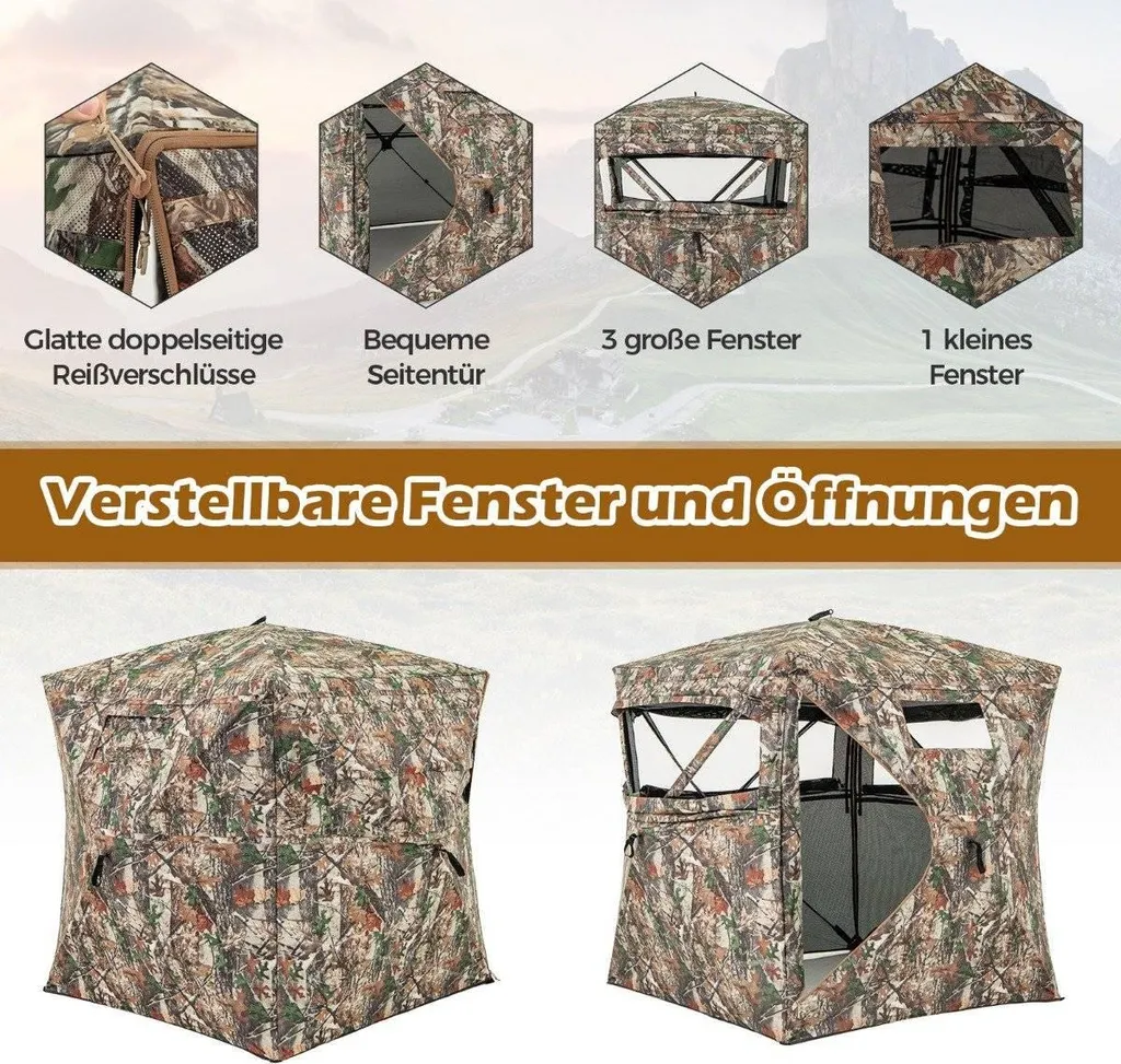 Abri de chasse camouflage pour 3 personnes idéal pour sangliers et cerfs