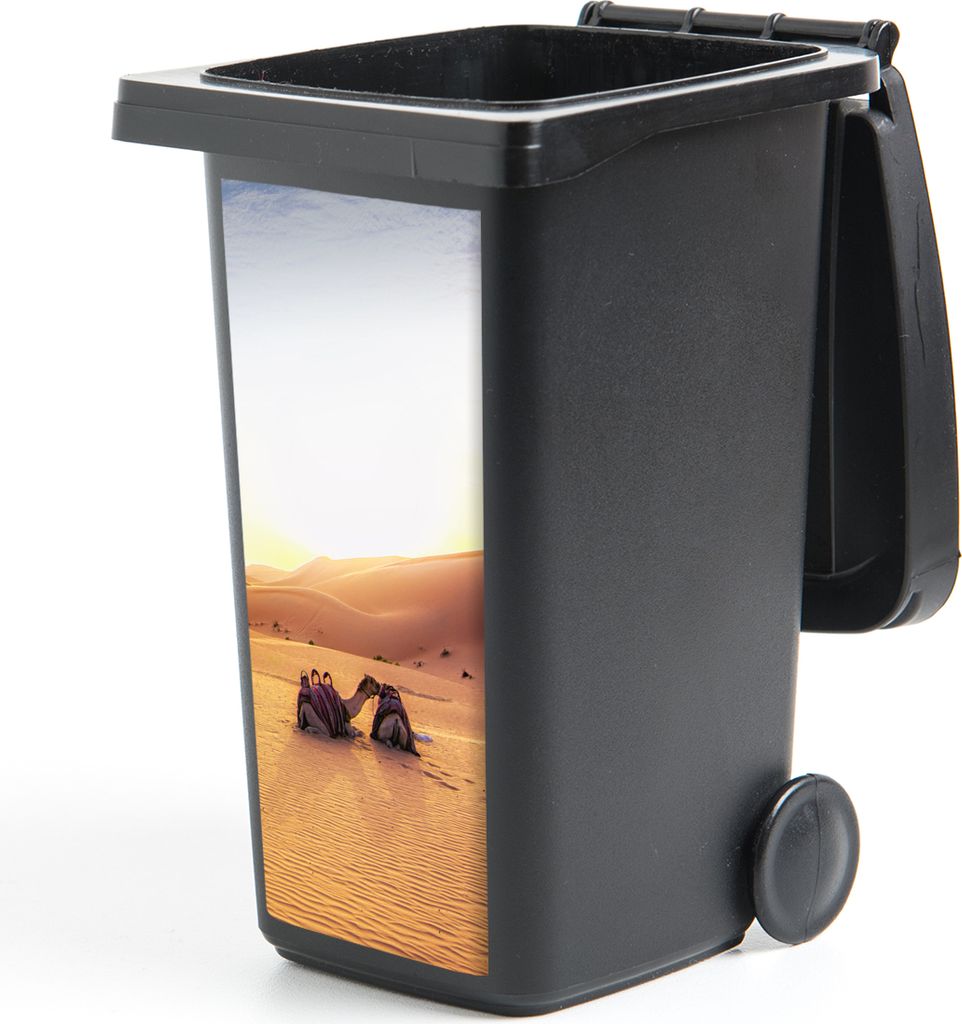 MuchoWow Mülltonnenaufkleber Kamel - Wüste - Sand 38x80 cm - Behälteraufkleber - Mülleimer-Aufkleber - Container-Aufkleber