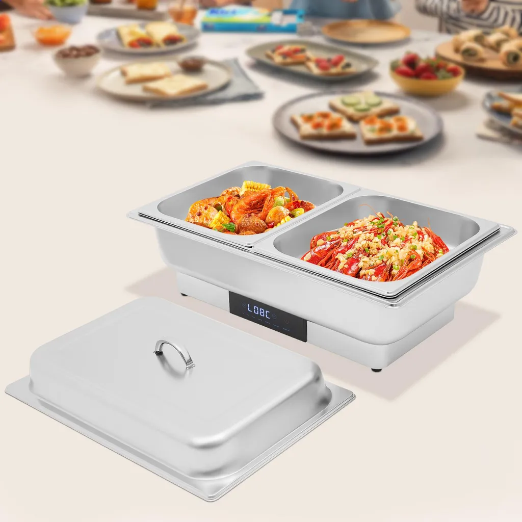 Chafing Dish électrique en acier inoxydable tactile avec bac de 9L