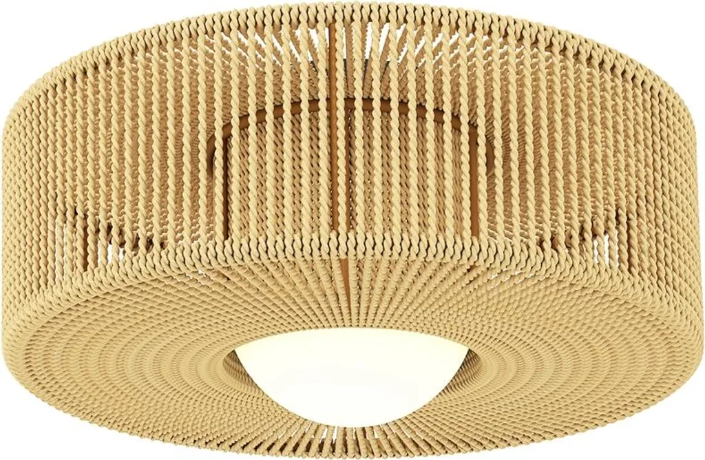 Lampe suspendue bohème ronde en corde de chanvre pour douille G9 LED