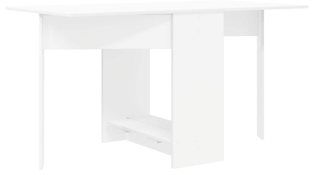 vidaXL Eettafel, 138 x 70 x 73,5 cm, houtvezel, wit, Productafbeelding 
