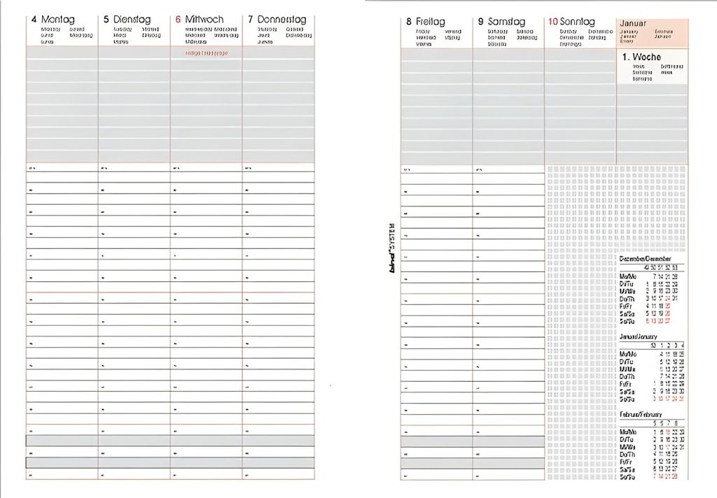 bind Ersatzkalender 2026 für Terminplaner A5 Modell 15501 Wochenkalender