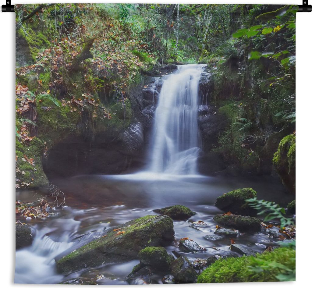 MuchoWow Wandteppich Wandbehang Wasserfall - Natur - Wasser 90x90 cm Tapisserie Dekoration Wandtuch - Wandaufhänger