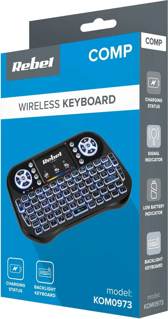 Mini Clavier AZERTY sans fil Rebel Q5 avec Touchpad pour Box TV Android