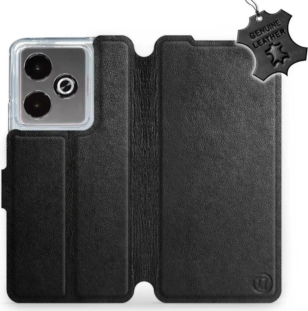 Echtleder Handyhülle für Realme GT 7T, Mobiwear Leather, Schwarz