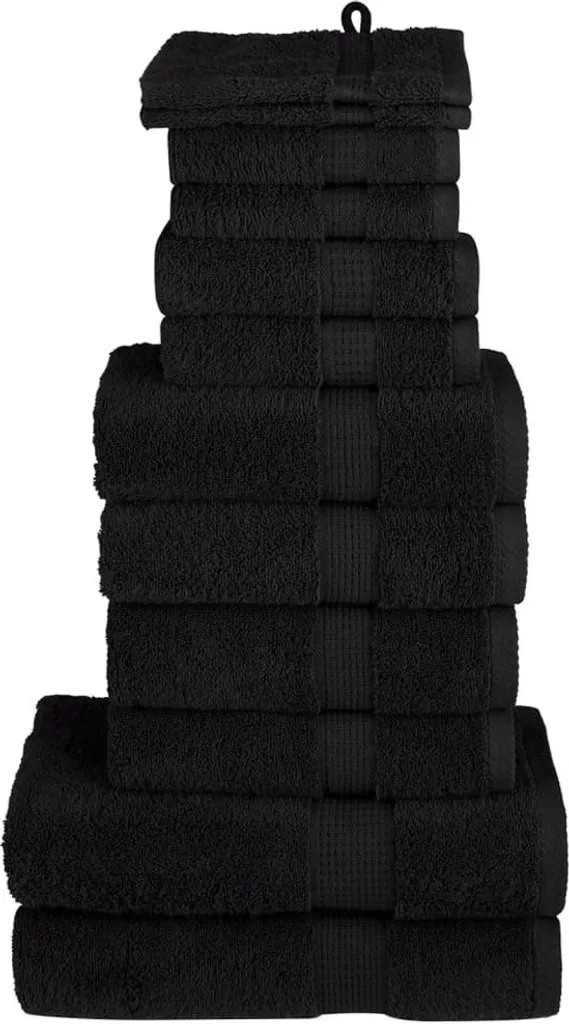 set di asciugamani premium da 12 pezzi SOLUND nero 600 g/m²